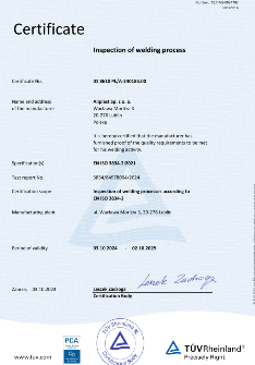 Certyfikat Aliplast Sp. z o.o. EN ISO 3834 EN 